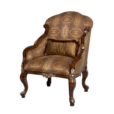 BT 063 Bronze patterned Mahogany Accent Chair