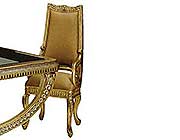 BT 300 Traditional Italian Antiqued Gold Dining Arm Chair