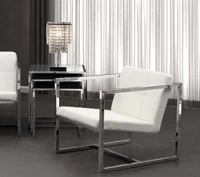 Modern White Tufted Chair Z074