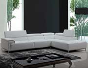 White Eco-Leather Sectional with Audio System VG 482