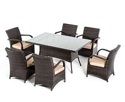 Outdoor Glass top dining set VG498