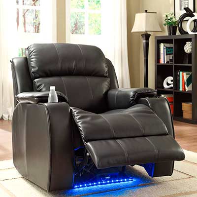 Black Power Recliner with Massage HE745