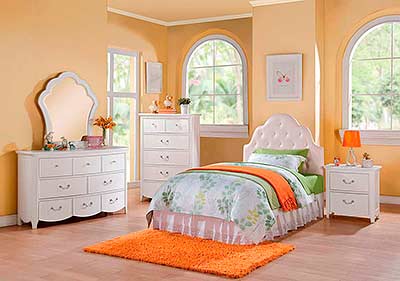 Youth Bedroom in White finish AC70