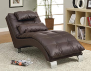 Black Bonded Leather Chaise