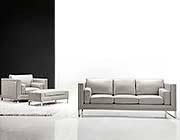 Ash Grey 100% Leather Sofa