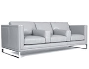 Ash Grey 100% Leather Sofa