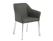 Dark Grey Leatherette Arm Chair Adam