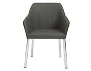 Dark Grey Leatherette Arm Chair Adam