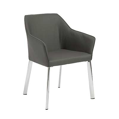 Dark Grey Leatherette Arm Chair Adam