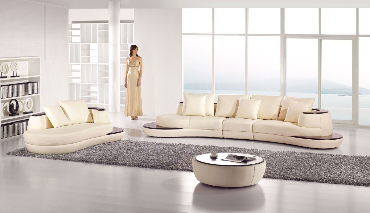 Curved Sectional Sofa and Chaise AE2 Leather Sectionals