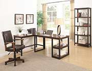 Brown Desk with Black Metal CO 242