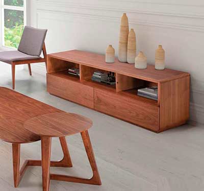 Modern Walnut TV Stand Z097