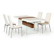 White and Walnut Extendable Dining Table VG001