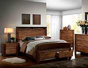 Storage Platform Bed in Oak Finish FA72