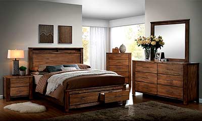 Storage Platform Bed in Oak Finish FA72