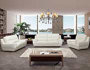 Italian White Leather Sofa Set AEK-18W
