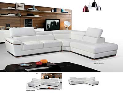 Modern White Leather Sectional Sofa EF383