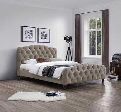 Taupe fabric Bed NJ Andra