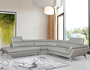 Grey Leather Sectional Sofa VG541