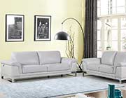 Light Gray Leather Sofa DI11