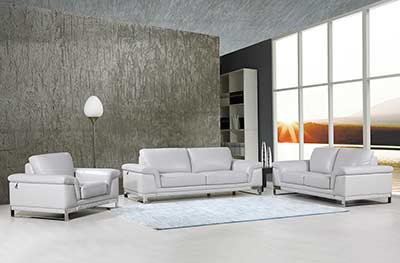 Light Gray Leather Sofa DI11