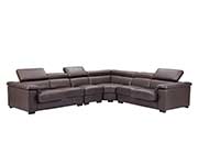 Brown Leather sectional sofa EF 605