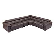 Brown Leather sectional sofa EF 605