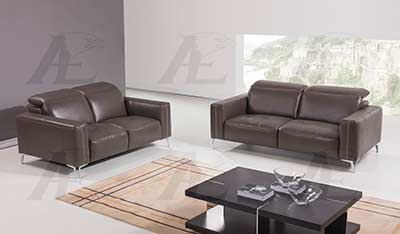 Taupe Italian leather sofa AEK 069