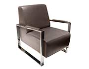 Brown Leather Accent Chair DS Cenric