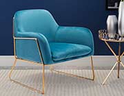 Blue Velvet Arm chair Z114