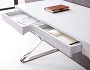 Modern High Gloss White Desk NJ 712