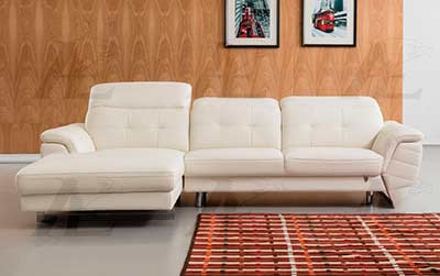 White Italian Leather Sectional Sofa AE 085