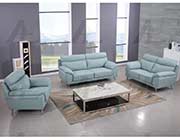 Light Blue Top Grain Leather Sofa set AE528