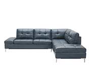 Blue Leather Sectional sofa NJ Lenard