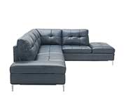 Blue Leather Sectional sofa NJ Lenard