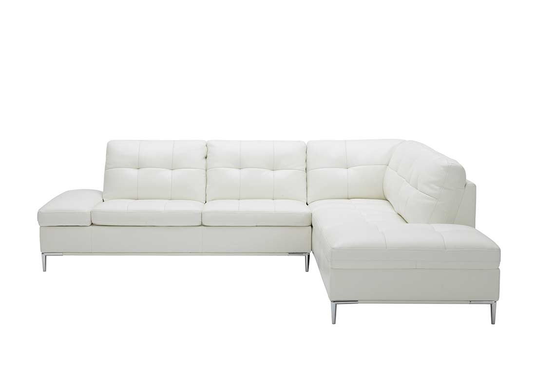 Modern Leather Sectional Sofa Storage White Nj Lenard B3 