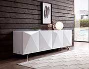 Modern White Buffet Tempered Glass Top ST 439