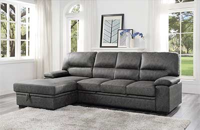 Gray Fabric Sectional Sofa HE 407