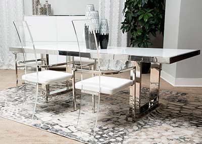 State St Glossy White Dining Table by AICO