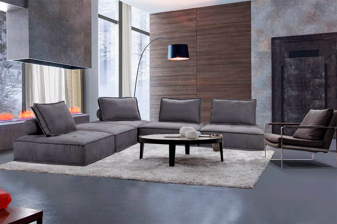 Dark charcoal on sale grey sectional