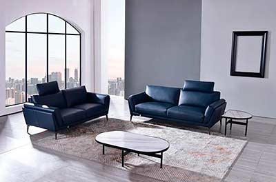 Leather sofa in Blue AE 300