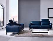 Leather sofa in Blue AE 300