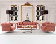 Elegant Blush Velvet Sofa AL 331