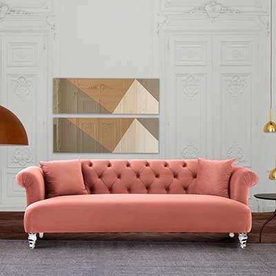 Elegant Blush Velvet Sofa AL 331