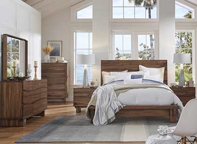 Modern Bed in Natural Finish MS 879