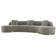 Glam Grey Fabric Sectional Sofa VG 833
