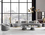 Glam Grey Fabric Sectional Sofa VG 833