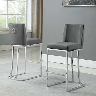 Dark Gray Counter Stool Set of 2