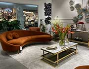 Velour Sectional Sofa in Rust color SB 723