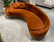 Velour Sectional Sofa in Rust color SB 723